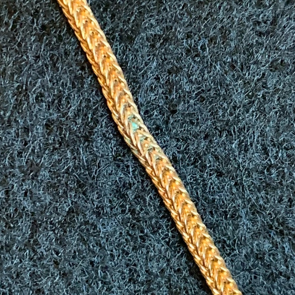 Triangular Shaped Vintage Gold Toned Pendant/ Cha… - image 5